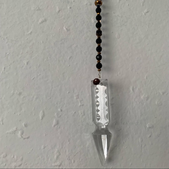 Vintage Crystal Hanging Drop w Bead Wall / Car - Picture 4 of 16